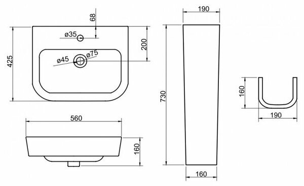Раковина BelBagno Albano BB120L